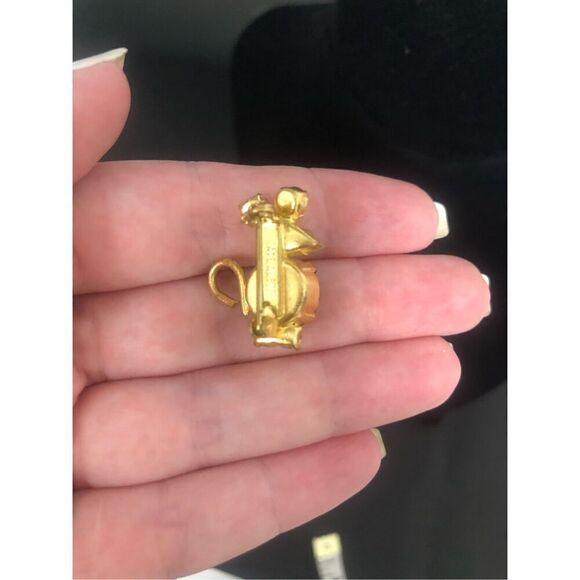 vintage jelly belly rhinestone mouse brooch pin pink blue made in austria 1 inch - Picture 3 of 7